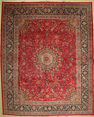 Kashmar, Persien, ca. 40 Jahre, Wolle auf Baumwolle, ca. 380 x 307 cm, guter Zustand, 2cm Loch geflickt