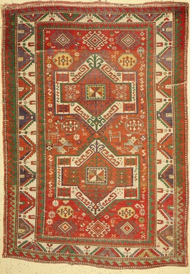 Lambalo Kazak antik, Kaukasus, um 1900, Wolle auf Wolle, ca. 205 x 145 cm, EHZ: 4-5