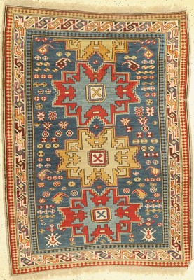 Kazak antik, Kaukasus, um 1920, Wolle auf Wolle, ca. 166 x 120 cm, EHZ: 3, (Trittfalte)