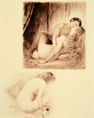 Paul Emile Becat, 1885-1960, war ein französischer Maler, Zeichner, Radierer, Hier: Konvolut aus 2 Werken , Titel: "Le Pied Fourchu", ...