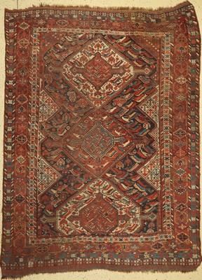Khamseh antik, Persien, um 1900, Wolle auf Wolle, ca. 250 x 188 cm, EHZ: 4