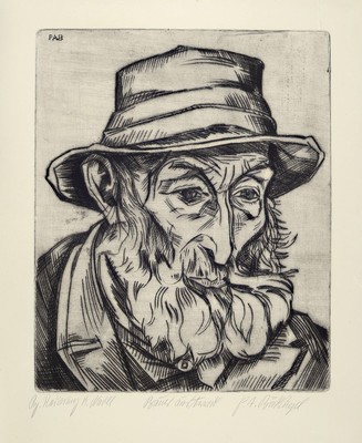 Peter August Böckstiegel, 1889 Arrode/Werther-1951 ebenda, Studium an der Dresdener Akademie, Mitbegründer der Dresdener Sezession, hier Porträt ...