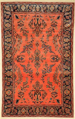 Feiner Manchester Keschan, Persien, um 1910/1920, Korkwolle geknüpft auf Baumwolle, ca. 201 x 127 cm, EHZ: 2-3(guter Zustand).