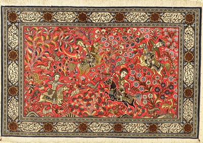 Ghom Kork, Persien, ca. 50 Jahre, Korkwollemit Seide, ca. 160 x 105 cm, EHZ: 2