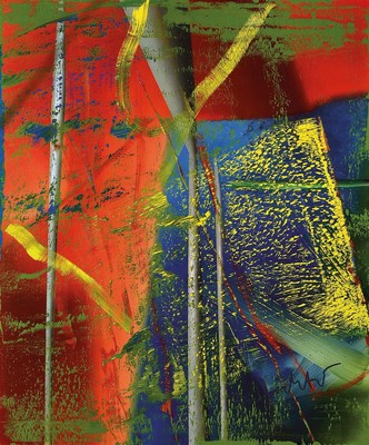 Gerhard Richter, geb. 1932, "luno (528), 1983", Kunstdruck 2008, handsign., unter Plexiglas gerahmt, gesamt ca. 63x56 cm