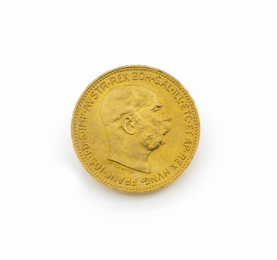 Goldmünze, 20 Kronen, Österreich-Ungarn, 1915, Franz Joseph I., XX CORONAE MDCCCCXV, offizielle Nachprägung