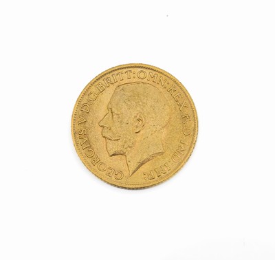 Goldmünze, Sovereign, Großbritannien, 1912, George V., RV: Heiliger Georg hoch zu Ross im Kampf mit dem Drachen