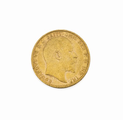 Goldmünze, Sovereign, Großbritannien, 1904, George V., RV: Heiliger Georg hoch zu Ross im Kampf mit dem Drachen