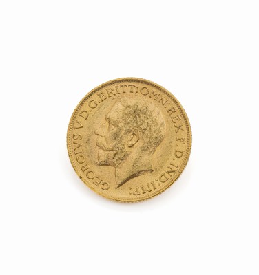Goldmünze, Sovereign, Großbritannien, 1912, George V., RV: Heiliger Georg hoch zu Ross im Kampf mit dem Drachen