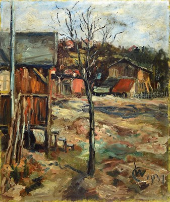 Carl Wahler, 1863 Esslingen/Neckar-1931 Stuttgart, Stadtansicht aus dem Todesjahr des Künstlers, vorwiegend koloristische Auffassung einer ...
