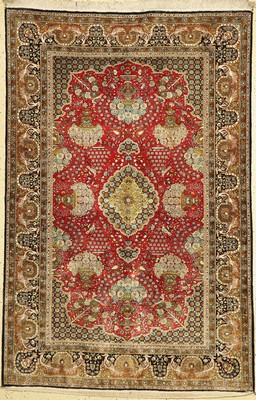 Ghom Seide, Persien, um 1960, reine Naturseide, ca. 210 x 139 cm, EHZ: 2