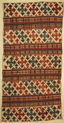 Uzbekische Djajim, Uzbekistan, um 1950, Wolle auf Wolle, ca. 270 x 137 cm, EHZ: 2