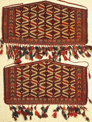 1 paar Yomuth Asmalik, Turkmenistan, um 1910, Wolle auf Wolle, ca. 120 x 55 cm, EHZ: 2