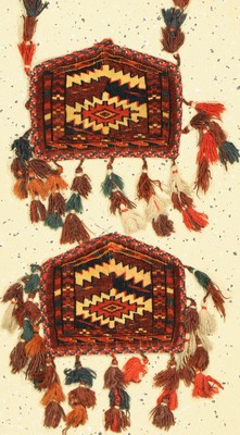1 paar Baby Yomuth Asmalik, Turkmenistan, um 1900, Wolle auf Wolle, ca. 23 x 20 cm, EHZ:2