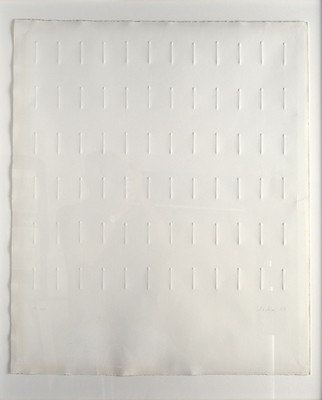 Günther Uecker, geb. 1930, "parallele Reihung", Prägedruck auf dickem Büttenpapier, re. u. handsigniert, dat. 68, links num.54/100 , ...