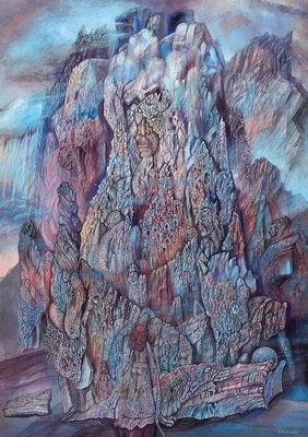 Hellmut Neukirch, geb. 1937 Berlin, lange Jahre in der Pfalz ansässig, hier: Fabel-und Schlangenfiguren in einem Berg in dämonischer Umgebung, im ...