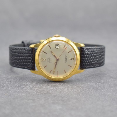 ERGUEL / FELSA PROTOTYP mit 36000Ah, Schweiz um 1965, Handaufzug, verg. Gehäuse, Stahlboden geschr., vers. Zifferblatt, Datum b. 3, gold. Std.-Ind. ...