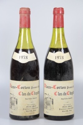 2 Flaschen, Aloxe-Corton Premier Cru, Clos du Chapitre, 1978, 75 cl