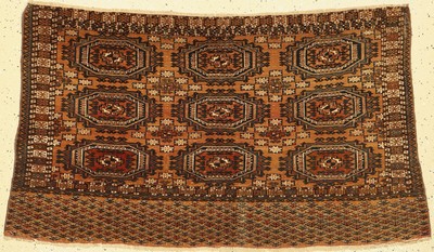 Tekke Djowal antik, Turkmenistan, 19 Jhd, Wolle auf Wolle mit Seide, ca. 135 x 80 cm, EHZ: 2