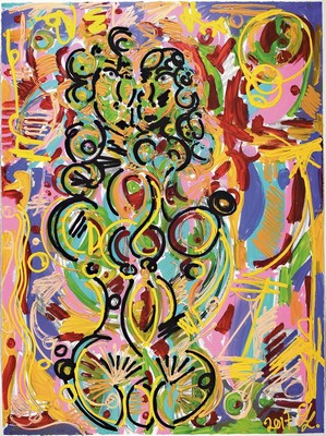 Leon Löwentraut, geb. 1998 Kaiserslautern, Gender Equality, Pigmentdruck und Acryl auf Bütten von 2017, von Hand übermalt, signiert, num. e.a. ...