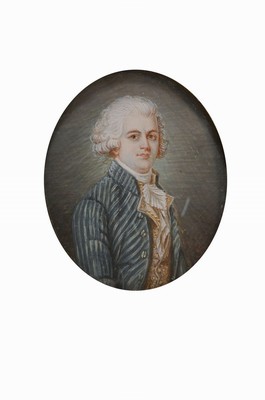 Jean-Baptiste Soyer, 1752-1828 Nancy, Porträtmaler, 1801/10 Beteiligungen am Salon de Paris: Porträt eines Edelmannes im Halbprofil, sign u. dat. ...