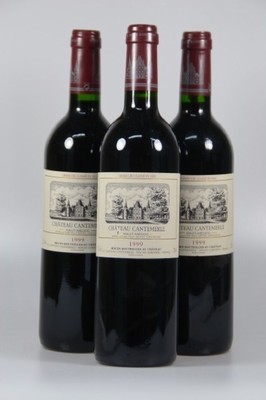 3 Flaschen Chateau Cantemerle, Haut Medoc, 1999, Grand Cru Classe, jeweils 75cl, Füllstand high fill