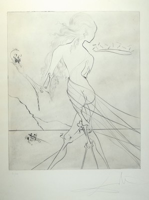 Salvador Dali,1904-1989, "Hommage á Klimt", Original-Radierung, 1974, Druckformat 59 x 49.5 cm, auf 260 g Rives Bütten, num.93/300, ...