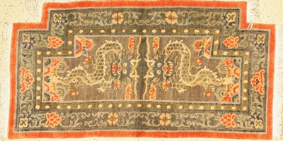 Drachenteppich, Tibet, ca. 50 Jahre, Wolle auf Baumwolle, ca. 145 x 76 cm, EHZ: 2