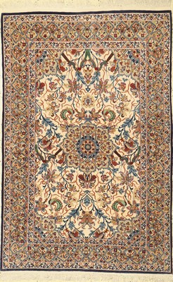 Esfahan fein, Persien, ca. 60 Jahre, Korkwolle auf Seide, ca. 165 x 110 cm, EHZ: 2