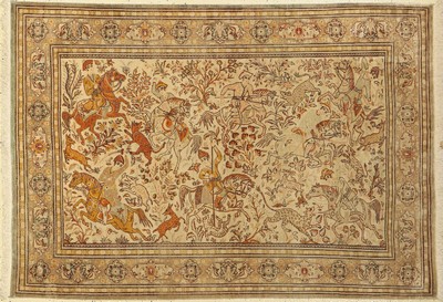 Ghom Seide, Persien, ca. 60 Jahre, reine Naturseide, ca. 140 x 98 cm, EHZ: 2