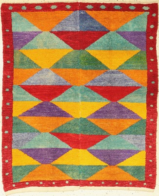 Hirtenteppich, Türkei, um 1940, Wolle auf geknüpft auf Wolle, ca. 124 x 104 cm, EHZ: 2 (guter Zustand).Zweibahnig