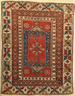 Antiker Bergama, Türkei, 19 Jhd., Wolle geknüpft auf Wolle, ca. 186 x 146 cm, EHZ: 4 (Alters- und Gebrauchsspuren).