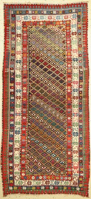 Antiker Gendje Kazak, Zentralkaukasus, 19 Jhd., Wolle geknüpft auf Wolle, ca. 230 x 107 cm, EHZ: 2-3, (guter Zustand)
