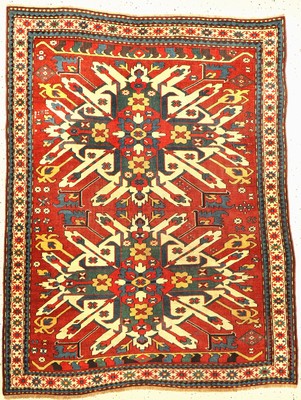 Tschelaberd antik(Adler Kazak), Kaukasus, 19 Jhd., Wolle geknüpft auf Wolle, ca. 175 x 135 cm, EHZ:3(guter Zustand)