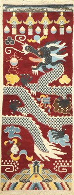 Säulenteppich(Drachen), Mongolei, 20 Jhd, Wolle auf Baumwolle, ca. 210 x 81 cm, EHZ: 2