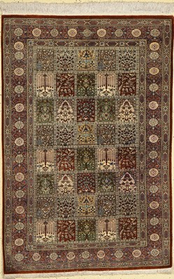 Ghom Seide, Persien, ca. 40 Jahre, reine Naturseide, ca. 151 x 101 cm, EHZ: 2, leicht verfärbt