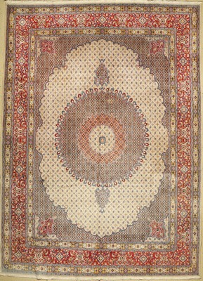 Mud fein, Persien, ca. 50 Jahre, Korkwolle mit Seide, ca. 410 x 295 cm, EHZ: 2