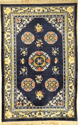 Seiden Ning-Hsia antik, Westchina, um 1910/1920, Seide geknüpft auf Baumwolle, ca. 244 x 160 cm, EHZ: 2(Sehr guter Zustand)