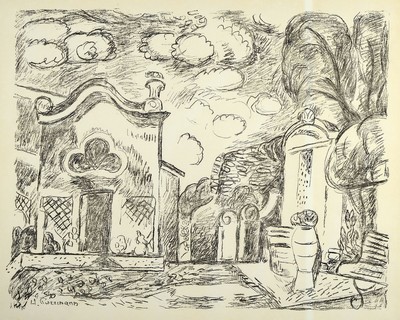 Hans Purrmann, 1880 Speyer-1966 Basel, Lithographie, ca. 46x57cm, u.Gl., R. ca. 56x70cm, leicht gebräunt