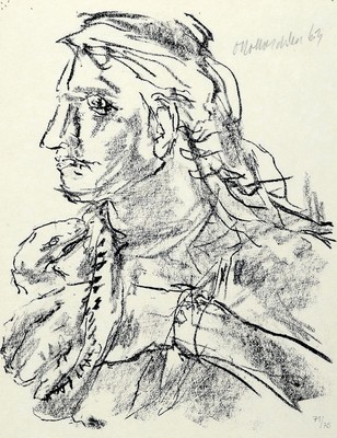 Oskar Kokoschka, 1886-1980, Lithographie, rechts oben handsigniert, num. 71/75, ca. 27x22cm, u.Gl., R. ca. 42x32cm