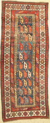 Antiker Gandje(Boteh Muster), Kaukasus, 19 Jhd, Wolle geknüpft auf Wolle, 255 x 106 cm, EHZ: 4-5(Alters-und Gebrauchsspuren).