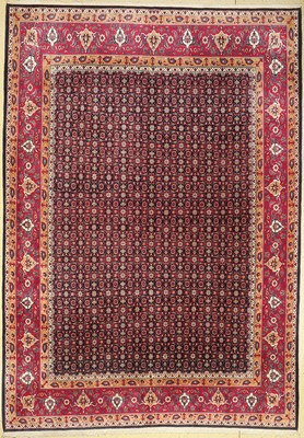 Feiner Weramin, Zentralpersien, Korkwolle geknüpft auf Baumwolle, Mahi Muster, ca. 360 x 257 cm, EHZ:2(Sehr guter Zustand).