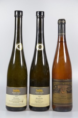 7 Fl. Wein Pfalz/Rheinhessen: 5 Fl. 1996, Gimmeldinger Meerspinne, Pfalz, 75 cl, leichter Schwund und 2009 Silvaner Gau -Bischofsheimer Glockenberg & ...
