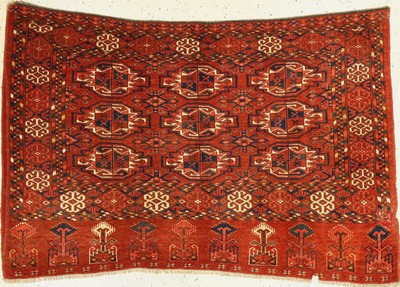 Antike Kizelayak Tschowal, Turkmenistan, 19Jhd., Wolle geknüpft auf Wolle, ca. 142 x 100 cm, EHZ: 3