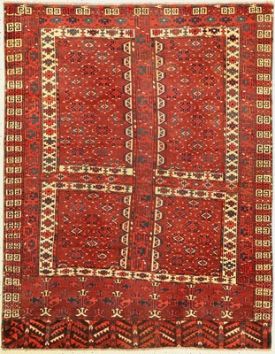 Antiker Yomud Engsi, Turkmenistan, 19 Jhd.,Wolle geknüpft auf Wolle, ca. 162 x 127 cm, EHZ: 2-3(guter Zustand).