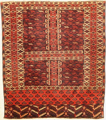 Antiker Yomud Engsi, Turkmenistan, 19 Jhd, Wolle geknüpft auf Wolle, ca. 150 x 133 cm, EHZ: 3