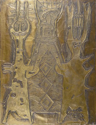Bruce Onobrakpeya, geb. 1932, zeitgenössischer nigerianischer Künstler, europäisch-britisch geprägtes Studium am Nigerian College of Arts, ...