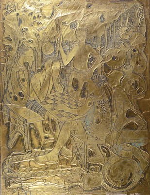Bruce Onobrakpeya, geb. 1932, zeitgenössischer nigerianischer Künstler, europäisch-britisch geprägtes Studium am Nigerian College of Arts, ...