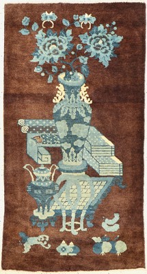 Pao Tow antik, China, um 1910, Wolle geknüpft auf Baumwolle, ca. 144 x 78 cm, EHZ: 2(guter Zustand).