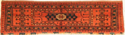 Antiker Ersari Torba, Turkmenistan, 19 Jhd., Wolle geknüpft auf Wolle, ca. 185 x 53 cm, EHZ: 2(guter Zustand).
